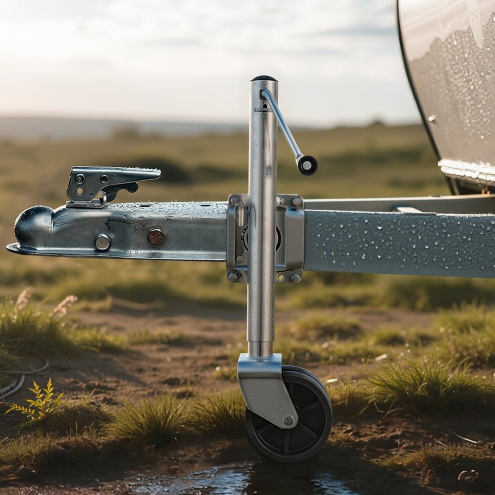 VEVOR Trailer Jack with Wheel, 907 kg Load Capacity, Heavy Duty Swivel Boat Trailer Jack with PP Dual Wheel & Ergonomic Handle, 381-685 mm Lift Range, Fit for RVs, Boats and Utility Trailers