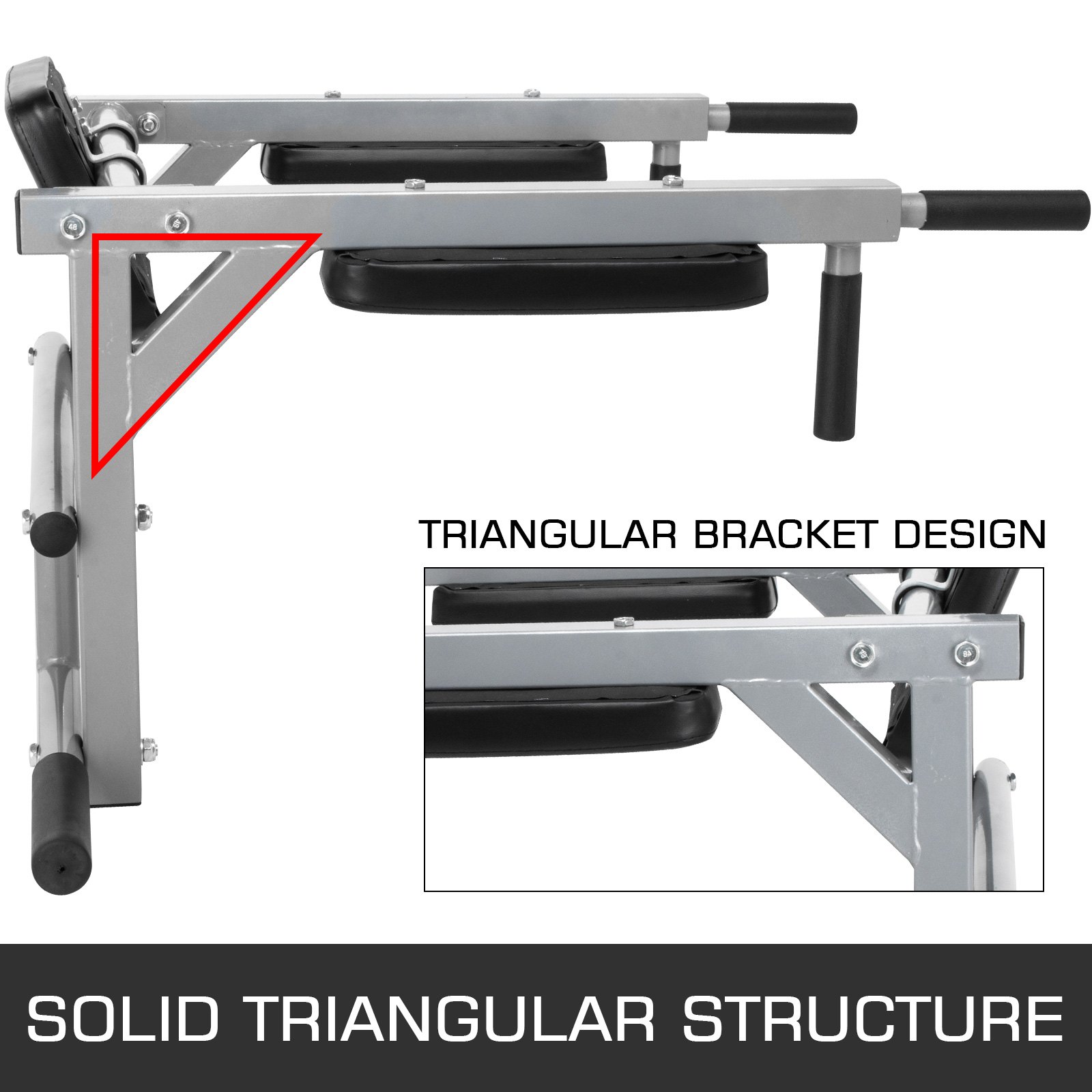Drążek do podciągania naścienny Wielofunkcyjny sprzęt fitness Montaż naścienny Drążek poziomy do ściany Srebrny