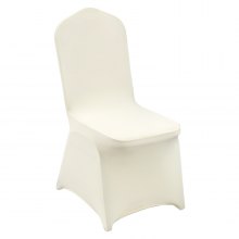 Pokrowce na krzesła składane VEVOR wykonane z elastycznego spandexu, uniwersalny pokrowiec na krzesło, zdejmowane i nadające się do prania pokrowce na wesela, przyjęcia, uroczystości, jadalnia (zestaw 50 sztuk, kość słoniowa)