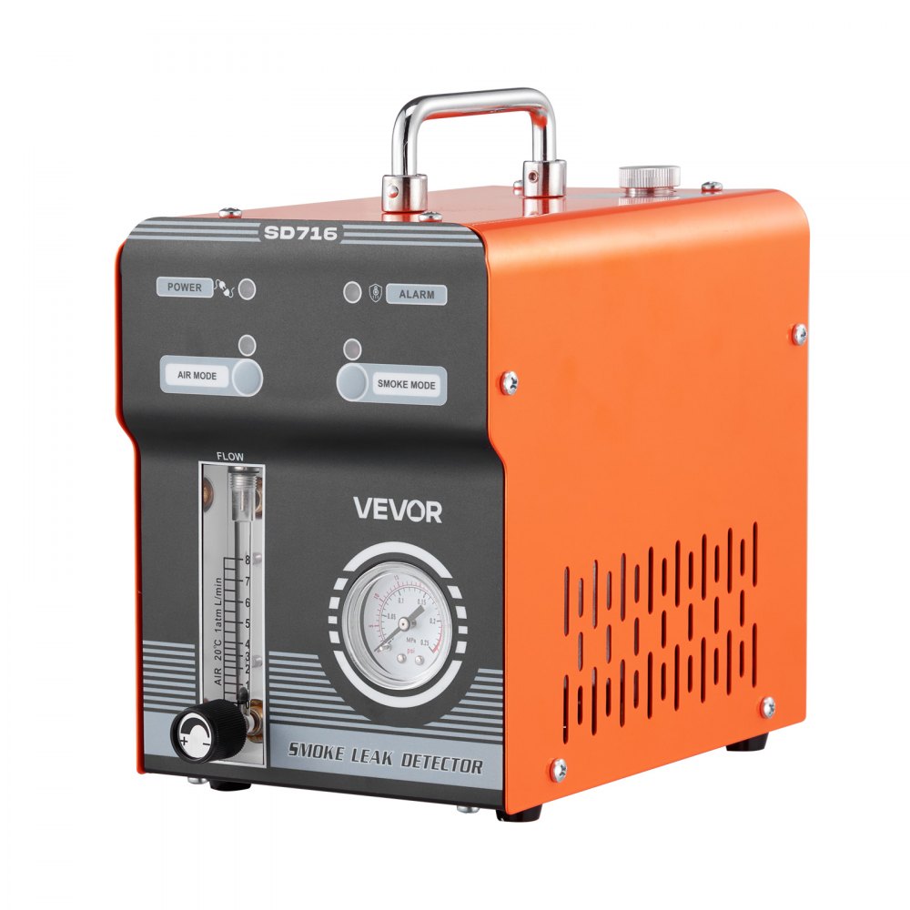 Generator dymu VEVOR EVAP, generator dymu samochodowego z pompą powietrza, przepływomierzem, manometrem, wykrywacz nieszczelności w samochodach, motocyklach i ciężarówkach, narzędzie diagnostyczne do wykrywania nieszczelności, generator dymu o ciśnieniu 1,6 bara, narzędzie do testowania szczelności