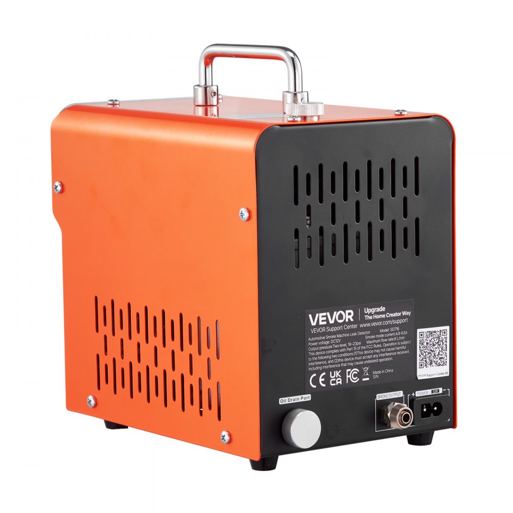 Generator dymu VEVOR EVAP, generator dymu samochodowego z pompą powietrza, przepływomierzem, manometrem, wykrywacz nieszczelności w samochodach, motocyklach i ciężarówkach, narzędzie diagnostyczne do wykrywania nieszczelności, generator dymu o ciśnieniu 1,6 bara, narzędzie do testowania szczelności