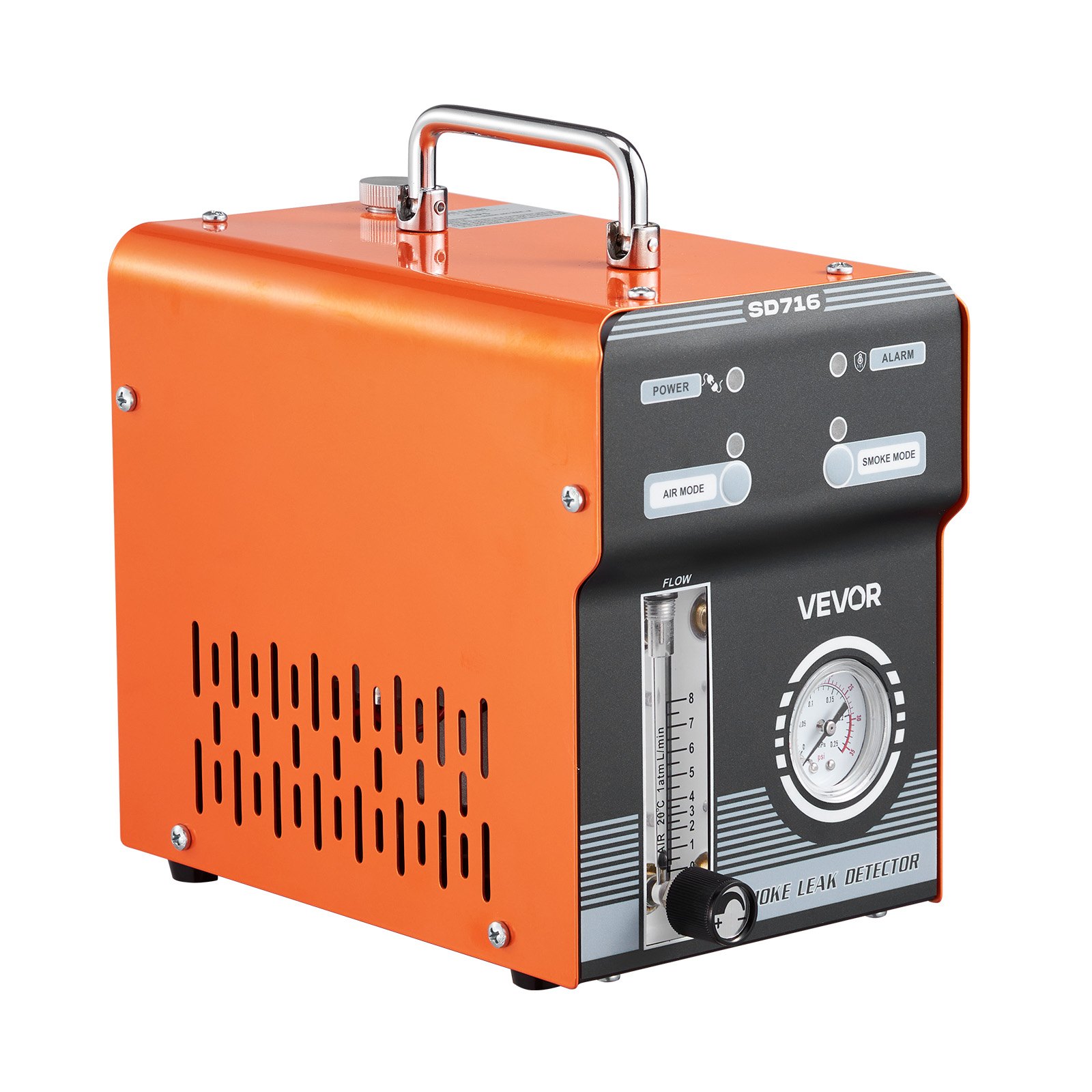 Generator dymu VEVOR EVAP, generator dymu samochodowego z pompą powietrza, przepływomierzem, manometrem, wykrywacz nieszczelności w samochodach, motocyklach i ciężarówkach, narzędzie diagnostyczne do wykrywania nieszczelności, generator dymu o ciśnieniu 1,6 bara, narzędzie do testowania szczelności