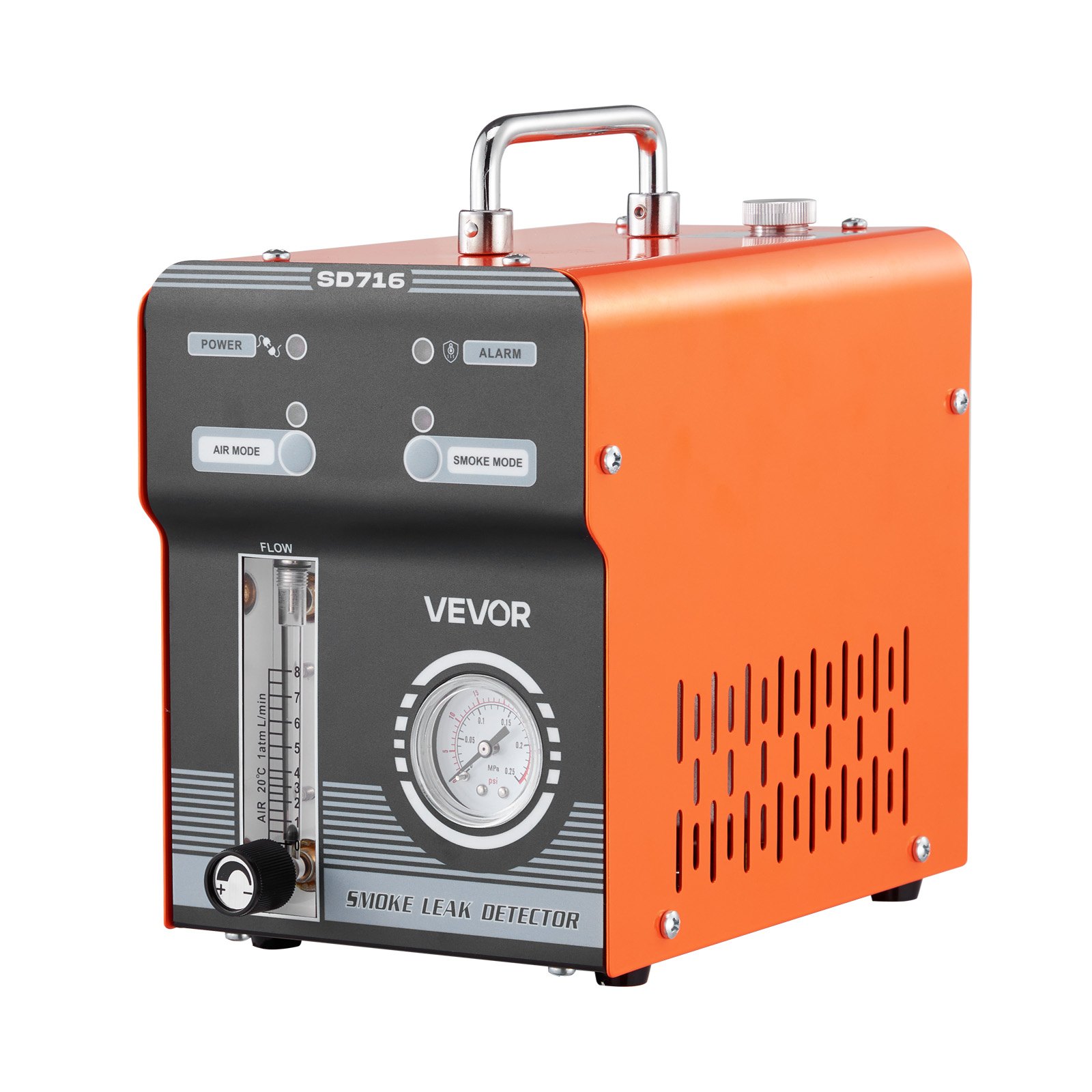 Generator dymu VEVOR EVAP, generator dymu samochodowego z pompą powietrza, przepływomierzem, manometrem, wykrywacz nieszczelności w samochodach, motocyklach i ciężarówkach, narzędzie diagnostyczne do wykrywania nieszczelności, generator dymu o ciśnieniu 1,6 bara, narzędzie do testowania szczelności