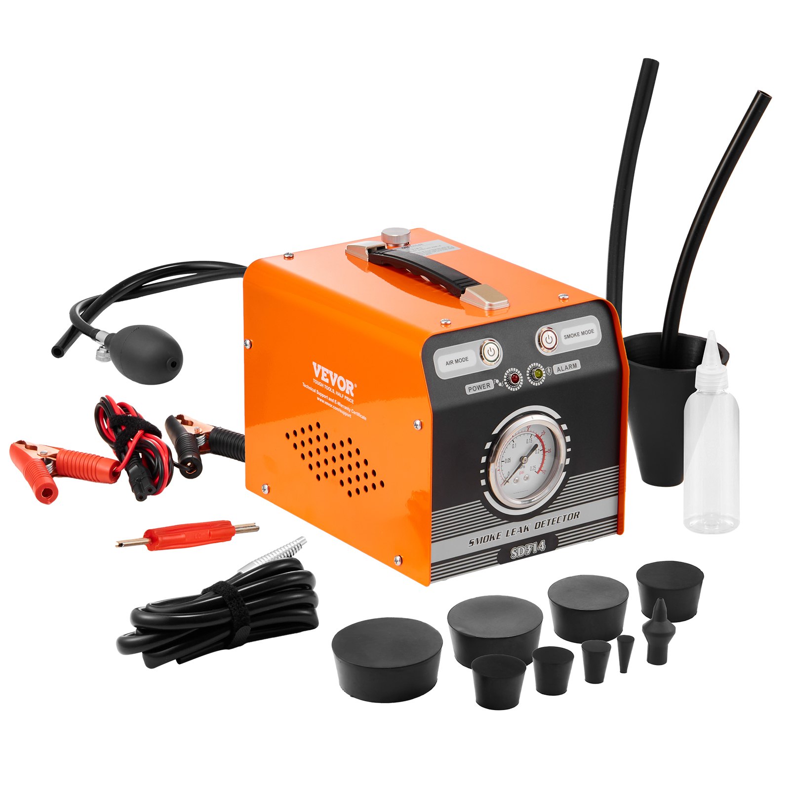 VEVOR Automotive Smoke Machine Leak Detector, EVAP Smoke Machine Leak Tester with Built-in Air Pump & Pressure Gauge, Dual-Mode Diagnostic Leak Detector for Vacuum, Fuel, Pipeline System Testing