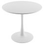 VEVOR round dining table, kitchen table, wooden table (80 cm / 113.4 kg load capacity) for 2-4 people, modern office tables with tulip-design pedestal base, for kitchen, home, living room, white (table only)