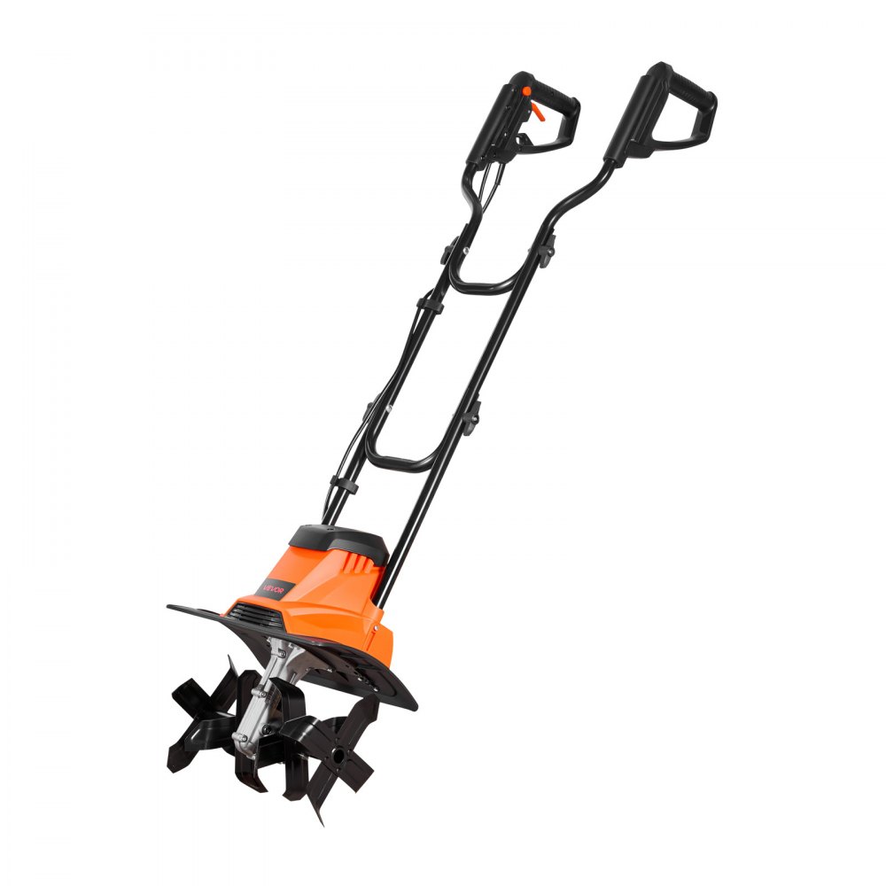 Glebogryzarka elektryczna VEVOR, szerokość robocza 36 cm, głębokość robocza 22 cm, silnik o mocy 1200 W, kruszarka do gleby, kultywator ze stalowymi zębami i składaną kierownicą, glebogryzarka ogrodowa do pielęgnacji trawnika, podwórka i ogrodu