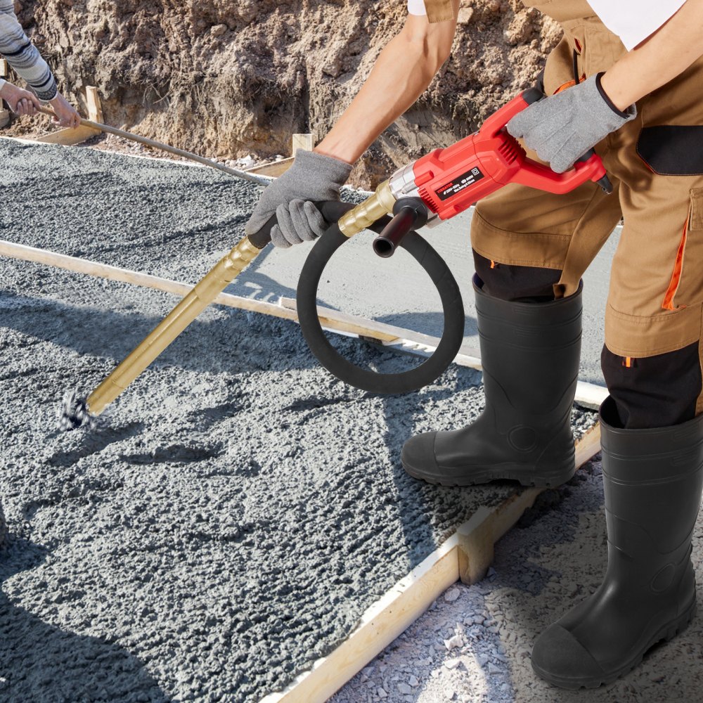 VEVOR Ręczny wibrator do betonu, wibrator elektryczny o mocy 800 W i prędkości 4000 obr./min, elektryczne narzędzie wibracyjne do betonu z prętem wału o długości 1,5 m, przenośny wibrator ołówkowy do usuwania pęcherzyków powietrza i mieszania betonu