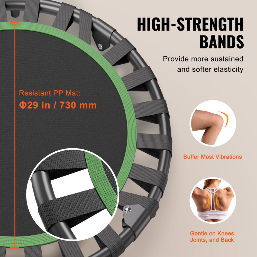 VEVOR Foldable Mini Trampoline Fitness Rebounder 934 mm, 100 kg Weight Capacity Training Trampoline, Rebounder Sports Trampoline Mini Trampoline Garden Trampoline for Adults for Indoor/Garden Training