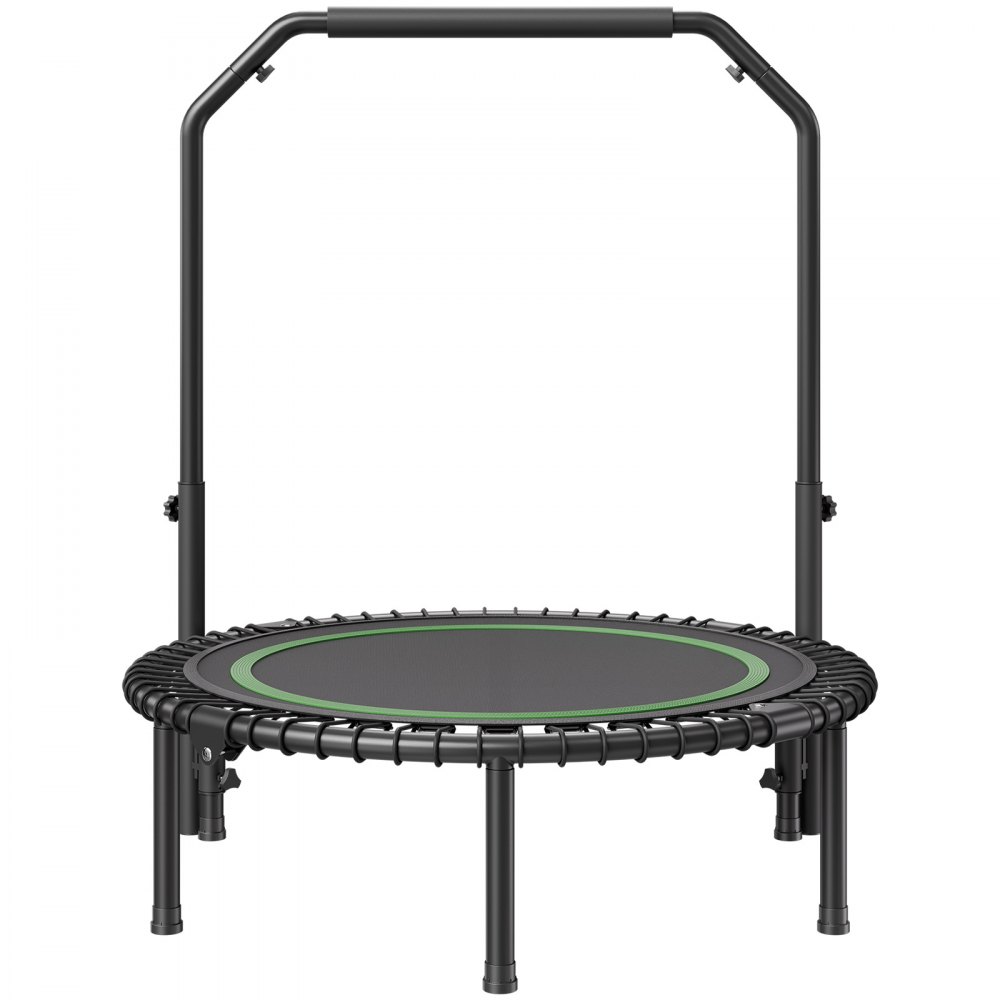 VEVOR Składana Mini Trampolina Fitness Rebounder 1027 mm, Nośność 150 kg Trampolina Treningowa, Rebounder Trampolina Sportowa Mini Trampolina Ogrodowa z 4-stopniową regulacją wysokości piankowego uchwytu