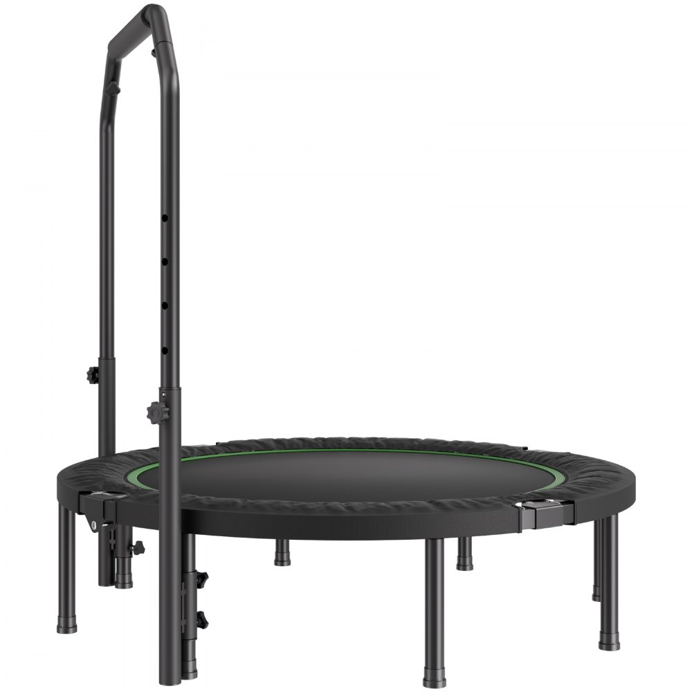 VEVOR Składana mini trampolina fitness Rebounder 132 cm, nośność 205 kg Trampolina treningowa, trampolina sportowa Rebounder Trampolina ogrodowa z 4-poziomową regulacją wysokości uchwytu i 40 sprężynami Trampoliny