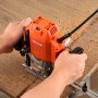 VEVOR Wood Router, 1.6 HP 1200W, Variable Speed Router Tool with Soft Start, Compact Wood Edge Trimmer with Plunge Base, Dust Hood & Parallel Guide, for Woodworking, Trimming, DIY Projects, Corded