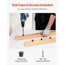 VEVOR Tralki schodowe 101 sztuk 66 cm aluminiowe trzpienie ze śrubami/nasadkami balustrad