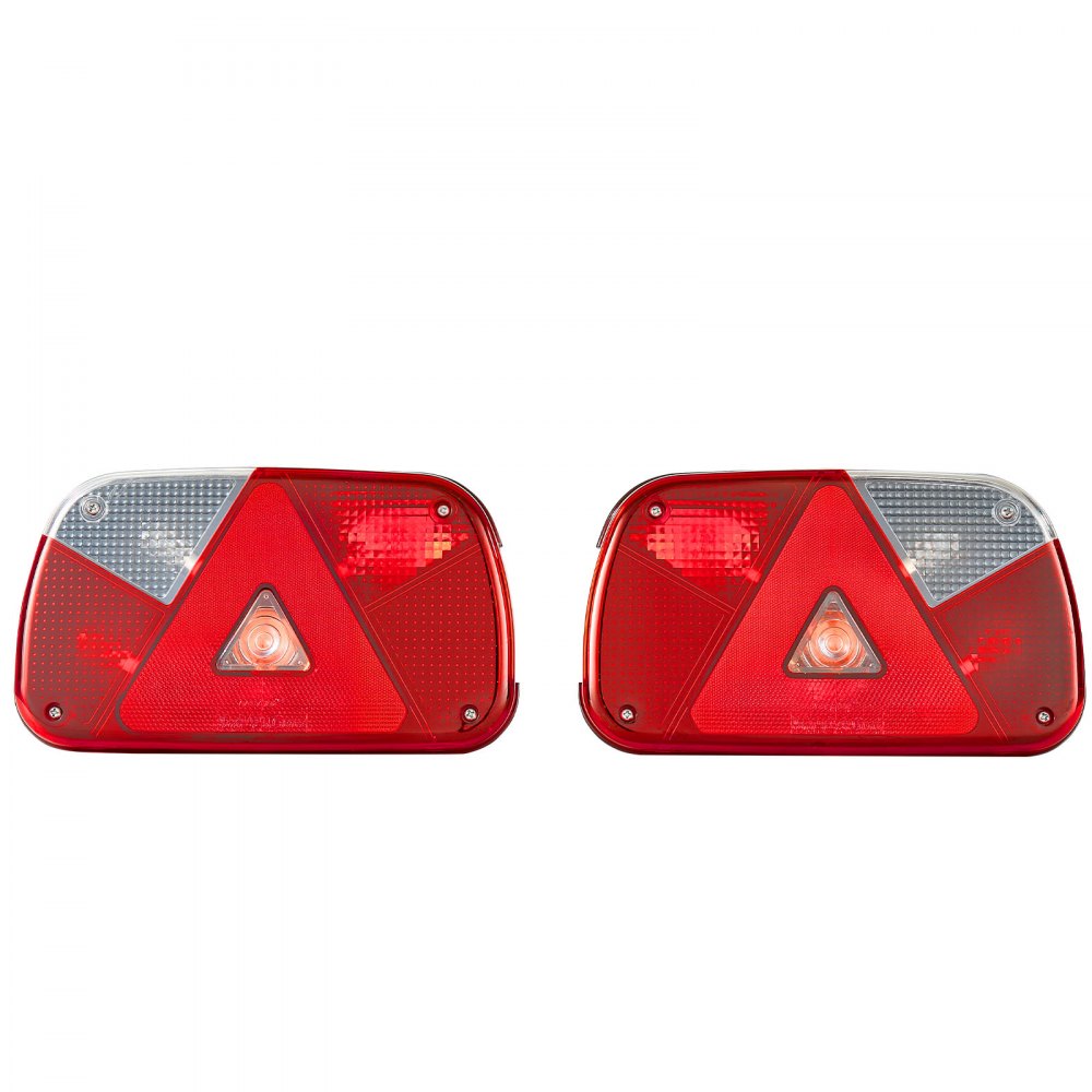 VEVOR Lampy do przyczepy, 2 szt., z trybami (światło stopu/światło kierunkowskazu/światło tylne/oświetlenie tablicy rejestracyjnej/światło cofania/światło przeciwmgielne), wodoodporny zestaw oświetlenia do przyczepy ciężarowej
