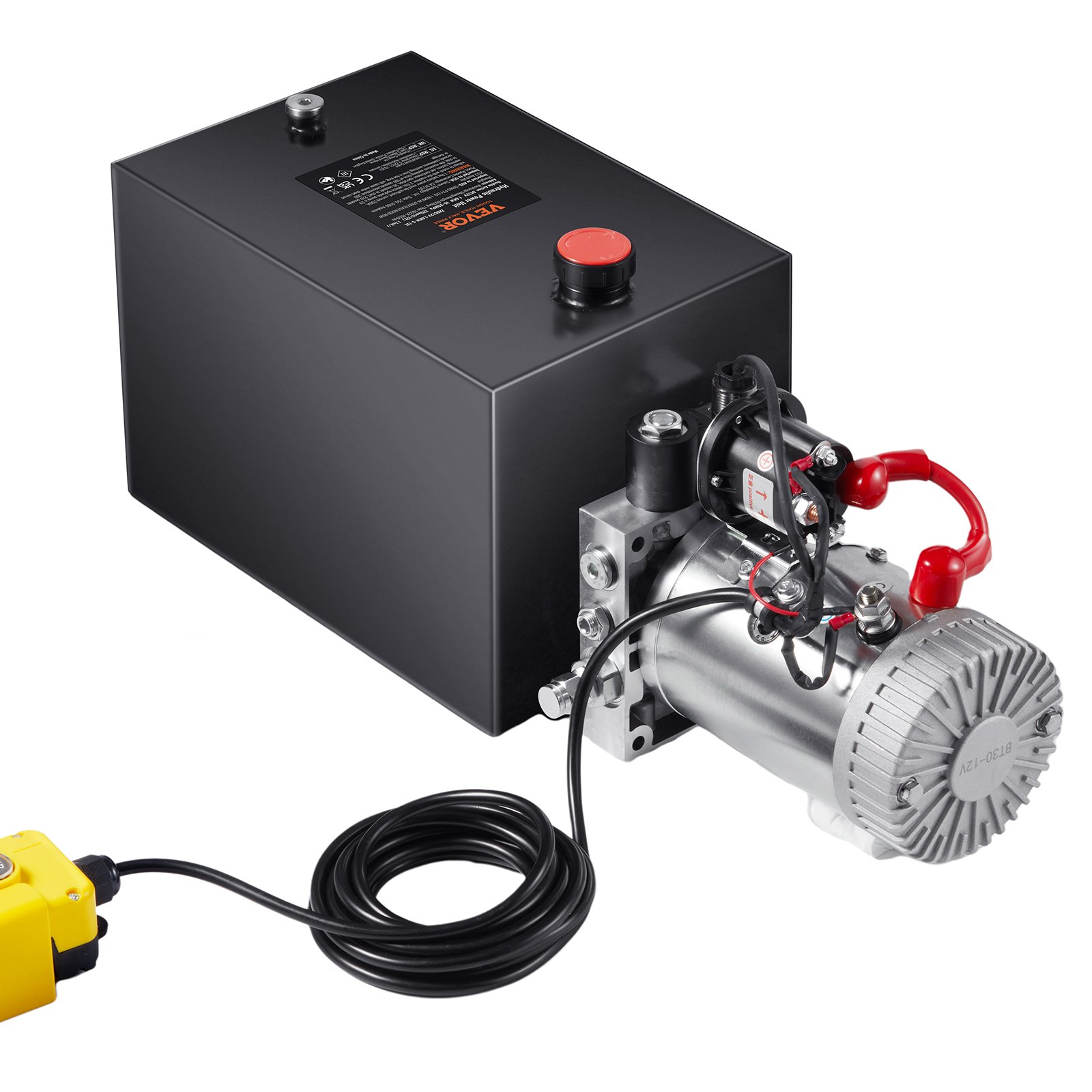 VEVOR Pompa hydrauliczna Agregat hydrauliczny 12 V Agregat hydrauliczny 1600 W, pompa hydrauliczna jednostronnego działania, agregat hydrauliczny z pompą ręczną o pojemności 3 galonów, do wind, wózków widłowych itp.