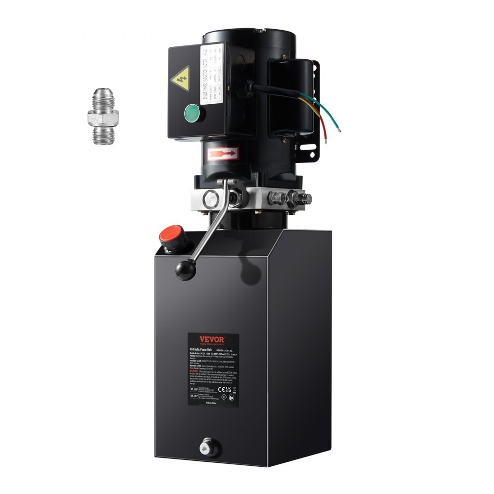 VEVOR Hydraulic Pump 15 Quart/14.2 L Single Acting Dump Trailer Pump Power Unit AC 220V