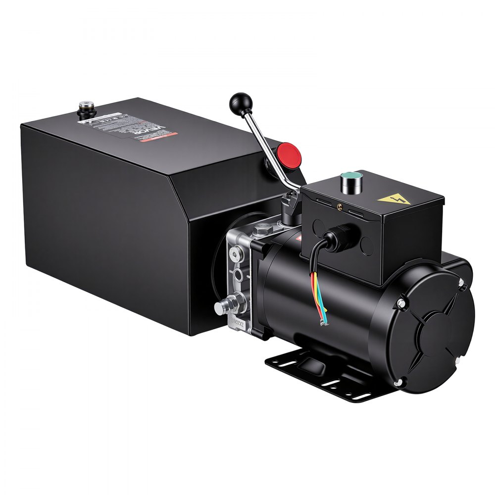Pompa hydrauliczna elektryczna VEVOR do przyczep wywrotek 220-240 V AC 2,2 kW 15 l, jednostronnego działania, maks. ciśnienie reakcji 22 MPa, przepływ 6,3 l/min, agregat hydrauliczny do podnośników samochodowych (montaż pionowy)