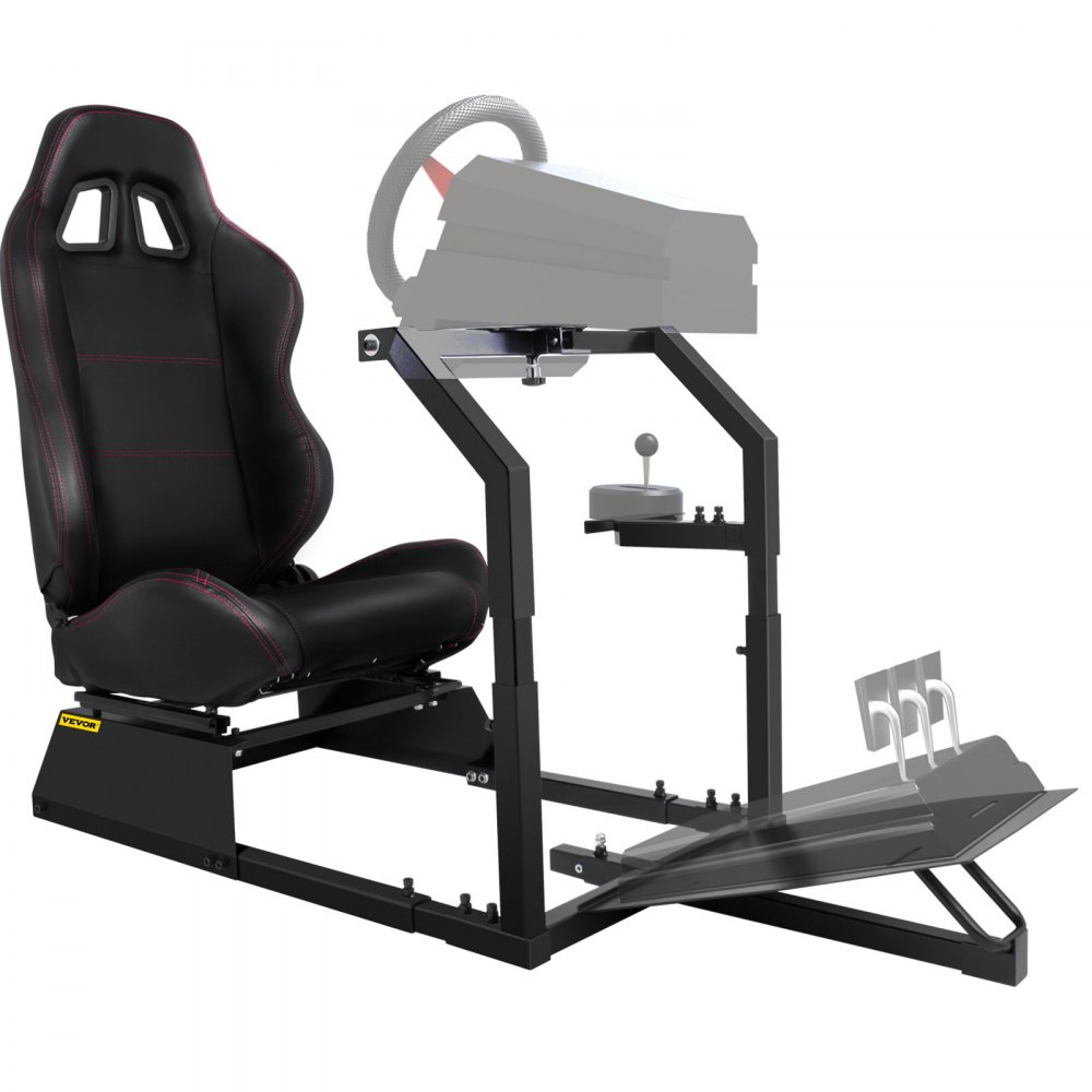 Fotel do gier model GTA-F z kokpitem symulatora wyścigów na stojaku
