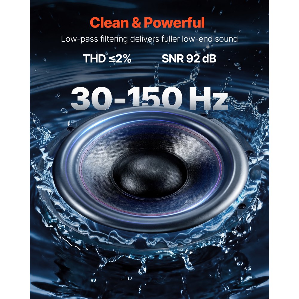 Zestaw subwoofera samochodowego VEVOR z obudową 305 mm, kompletny subwoofer i wzmacniacz o mocy 245 W RMS, ze zintegrowanym wzmacniaczem i zestawem okablowania, kompaktowy do samochodowych systemów audio