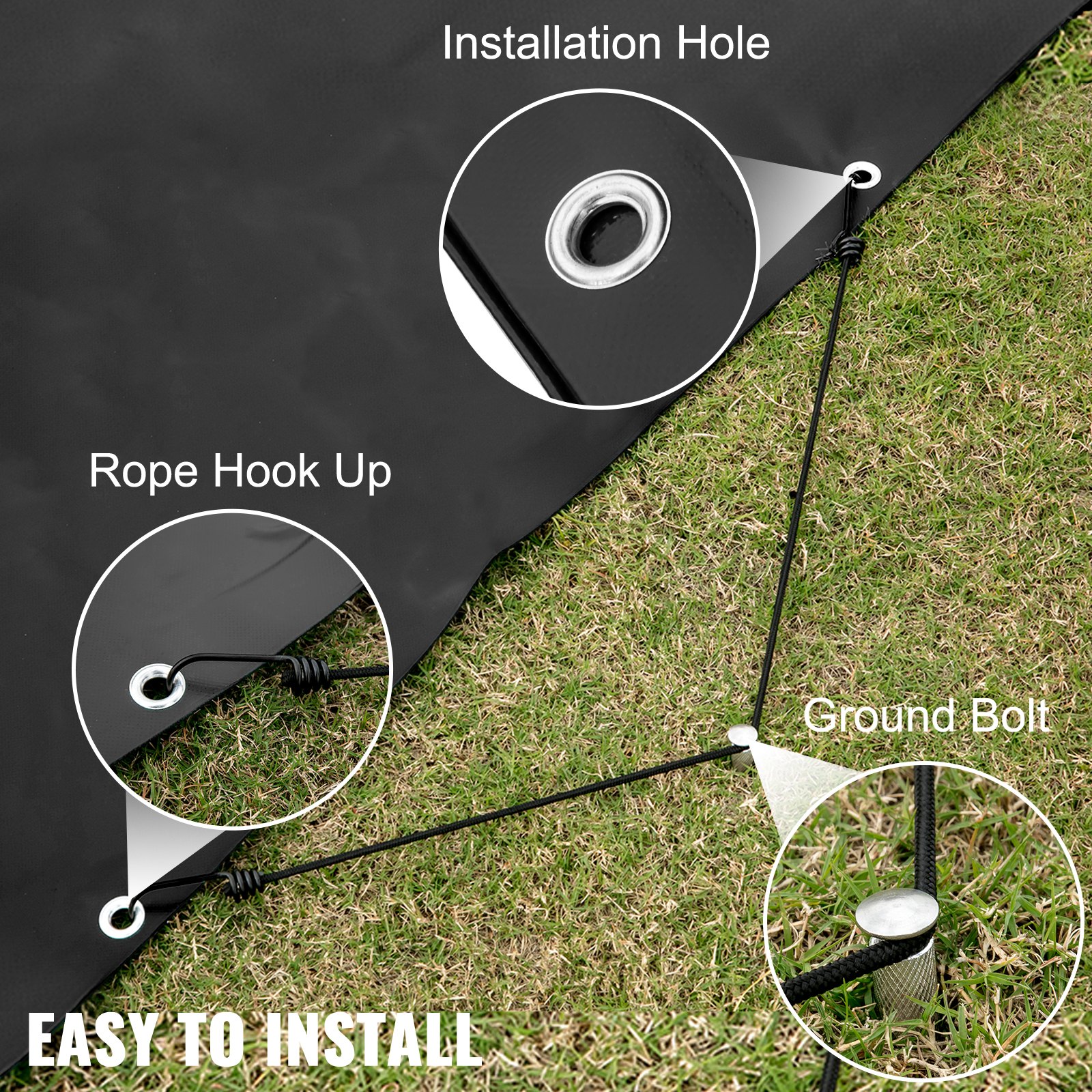 Plandeka basenowa VEVOR prostokątna plandeka zimowa 3,5 x 5 m przykrycie basenu