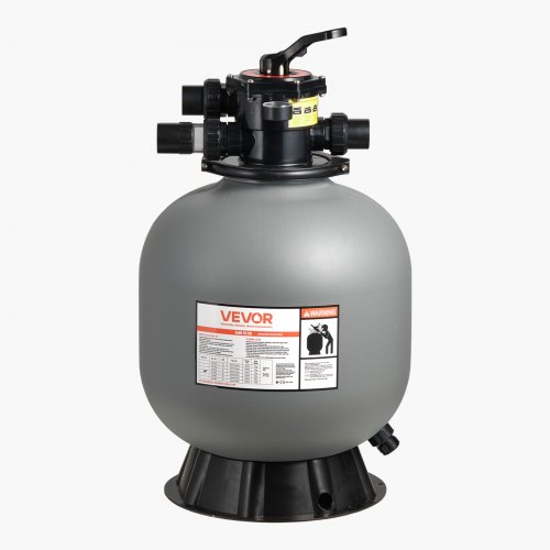Filtr piaskowy VEVOR, zbiornik filtra 500 mm, system filtra piaskowego 189,3 l/min, zbiornik filtra z 7-drożnym zaworem wieloportowym, płukanie wsteczne, płukanie, recyrkulacja, ścieki, tryb zimowy i zamknięty, do basenów naziemnych