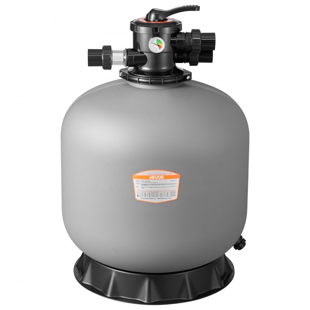 Filtr piaskowy VEVOR, zbiornik filtra 600 mm, system filtra piaskowego 246 l/min, zbiornik filtra z 7-drożnym zaworem wieloportowym, płukanie wsteczne, płukanie, recyrkulacja, ścieki, tryb zimowy i zamknięty, do basenów naziemnych