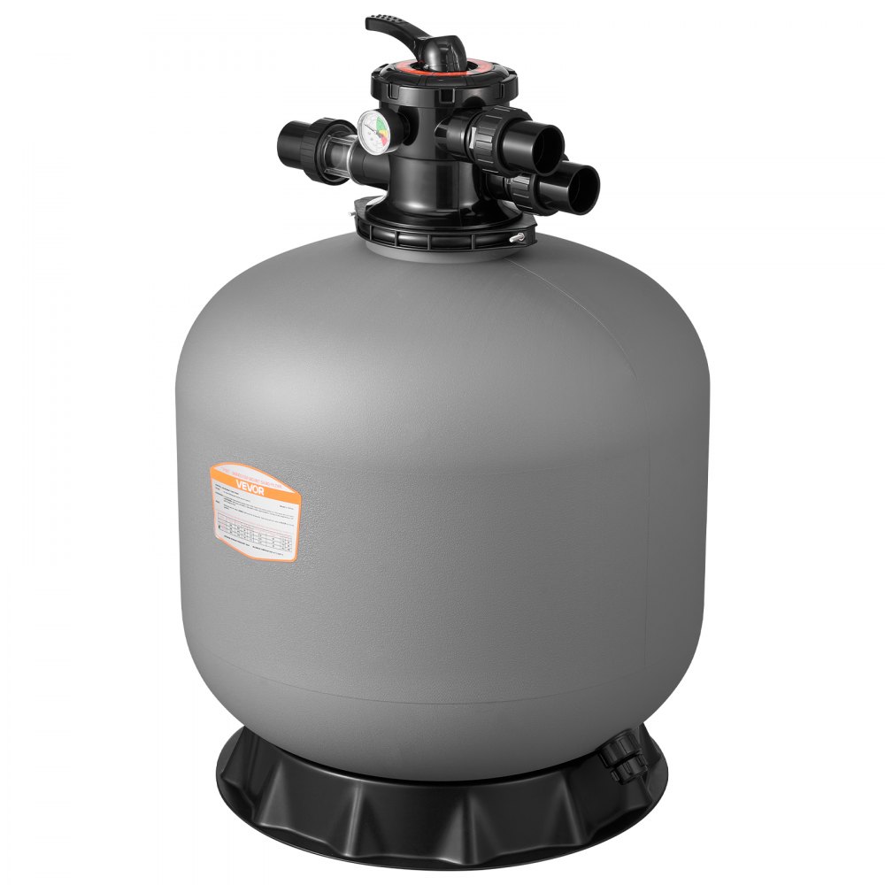 Filtr piaskowy VEVOR, zbiornik filtra 600 mm, system filtra piaskowego 246 l/min, zbiornik filtra z 7-drożnym zaworem wieloportowym, płukanie wsteczne, płukanie, recyrkulacja, ścieki, tryb zimowy i zamknięty, do basenów naziemnych
