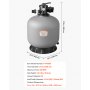 Filtr piaskowy VEVOR, zbiornik filtra 600 mm, system filtra piaskowego 246 l/min, zbiornik filtra z 7-drożnym zaworem wieloportowym, płukanie wsteczne, płukanie, recyrkulacja, ścieki, tryb zimowy i zamknięty, do basenów naziemnych