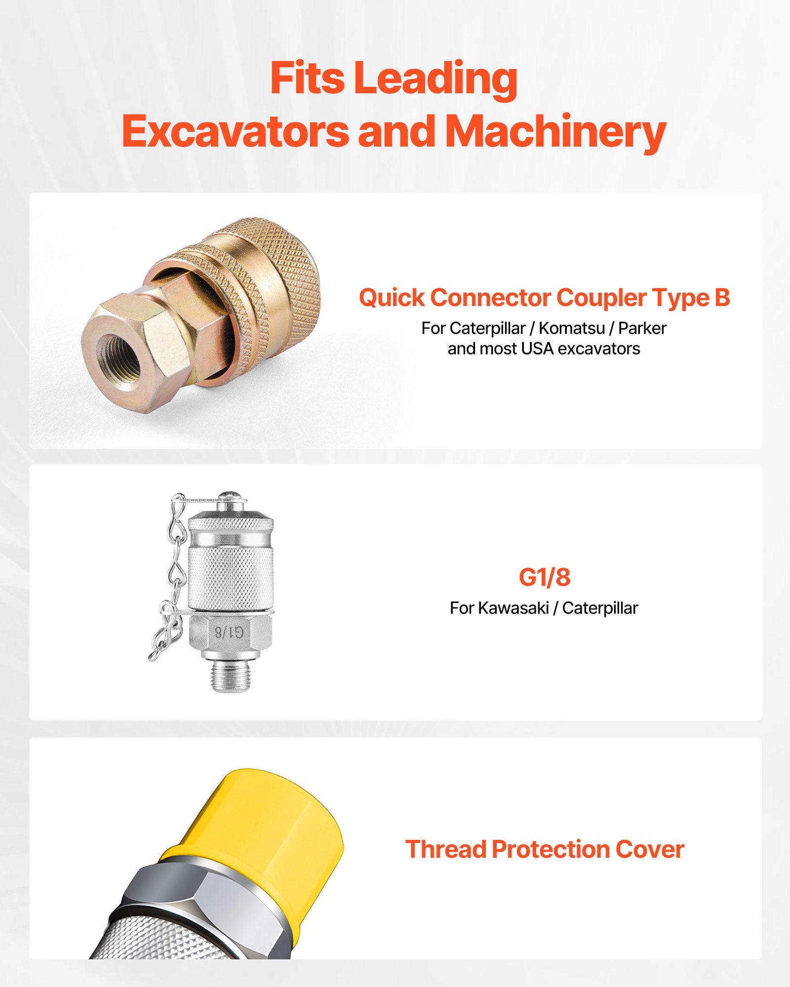VEVOR Digital Hydraulic Pressure Test Coupling Kit, 700 Bar Pressure Gauge Manometer Tester with 1 Gauge, 1 Test Coupling, 1 Quick-Release Coupler, and 1 Hose for Excavator Construction Machinery