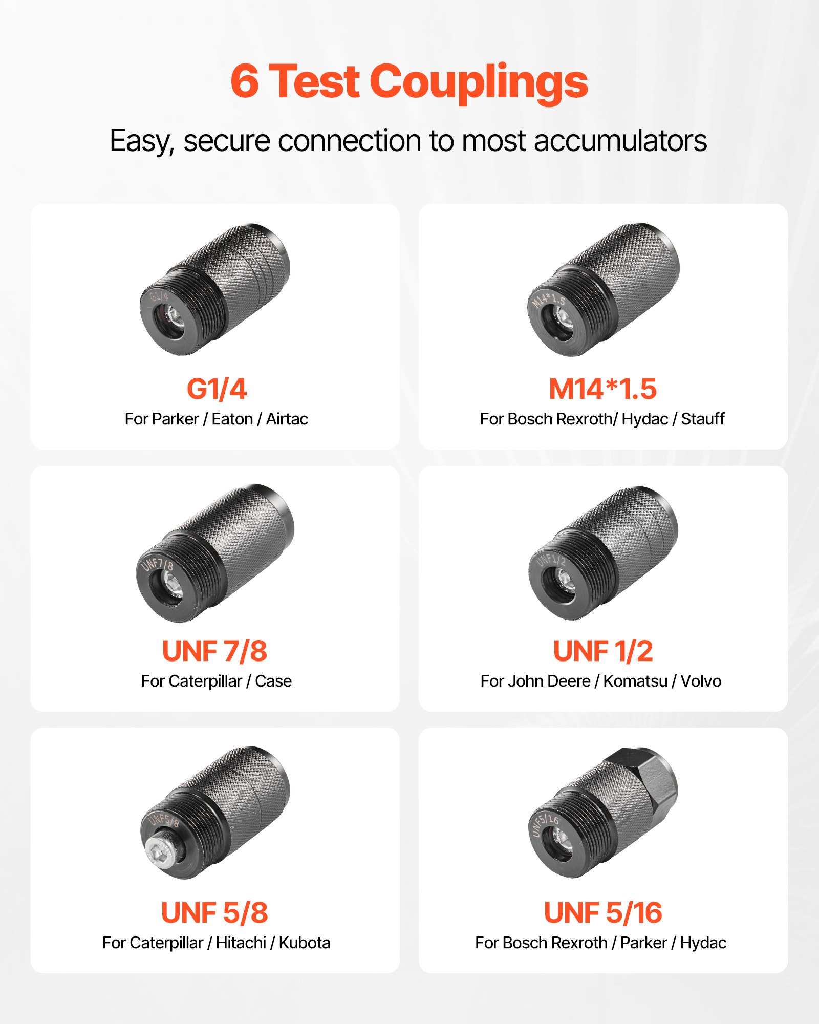 Zestaw do napełniania zbiorników azotem hydraulicznym VEVOR, zestaw do napełniania azotem, system do testowania ciśnienia z 3 manometrami (1500, 4000, 6000 PSI), 6 złączkami adapterowymi, 1 wężem gazowym, 1 zaworem, 1 adapterem CGA580