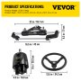 VEVOR Hydraulic Boat Steering Kit, 300 HP, hydraulic steering kit, steering pump, hydraulic outboard steering kit with 14 foot hydraulic steering hose for boat steering system