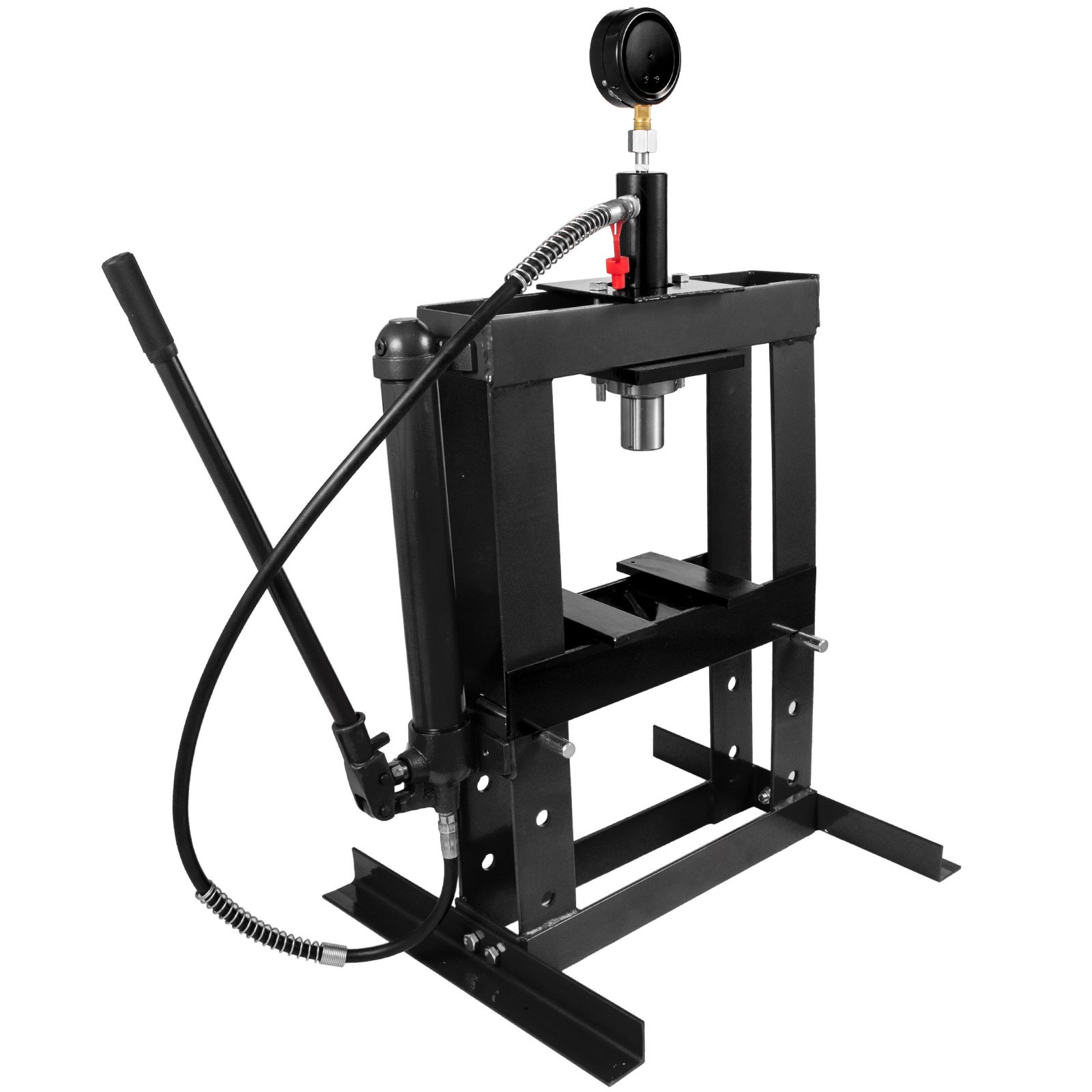 Zestaw prasy hydraulicznej 22046 lb (ok. 10 t) zestaw prasy ramowej z manometrem czarny