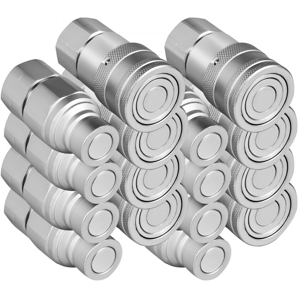 Szybkozłącze hydrauliczne VEVOR do ładowarek burtowych, korpus 1/2 cala, złącze hydrauliczne, szybkozłącze hydrauliczne NPT 1/2 cala, 8 par, szybkozłącze hydrauliczne, 27,6 MPa (ISO 16028) (8 par)