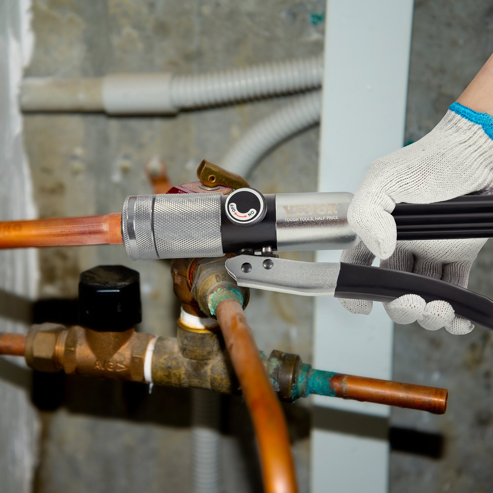 Zestaw do rozszerzania rur hydraulicznych VEVOR HVAC z 7 matrycami 0,95/1,27/1,59/1,90/2,22/2,54/2,86 cm i 1 obcinakiem do rur, idealny do rozszerzania rur aluminiowych, mosiężnych, miedzianych, stalowych