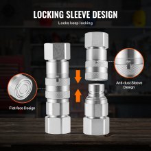 Złącza płaskie VEVOR 1/2 cala Złącza hydrauliczne 1/2 cala NPT do miniładowarek