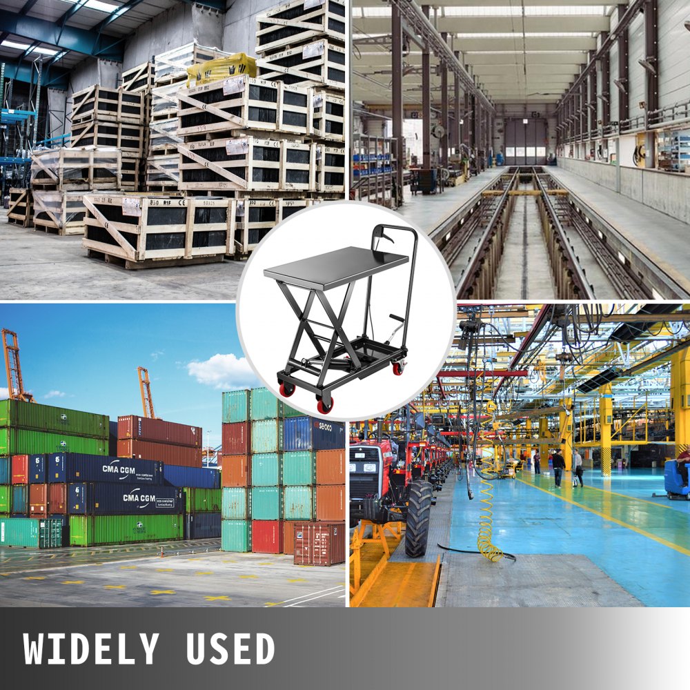 Hydrauliczny wózek nożycowy Wózek stołowy 500lb Ręczny stół podnośny nożycowy Czarny