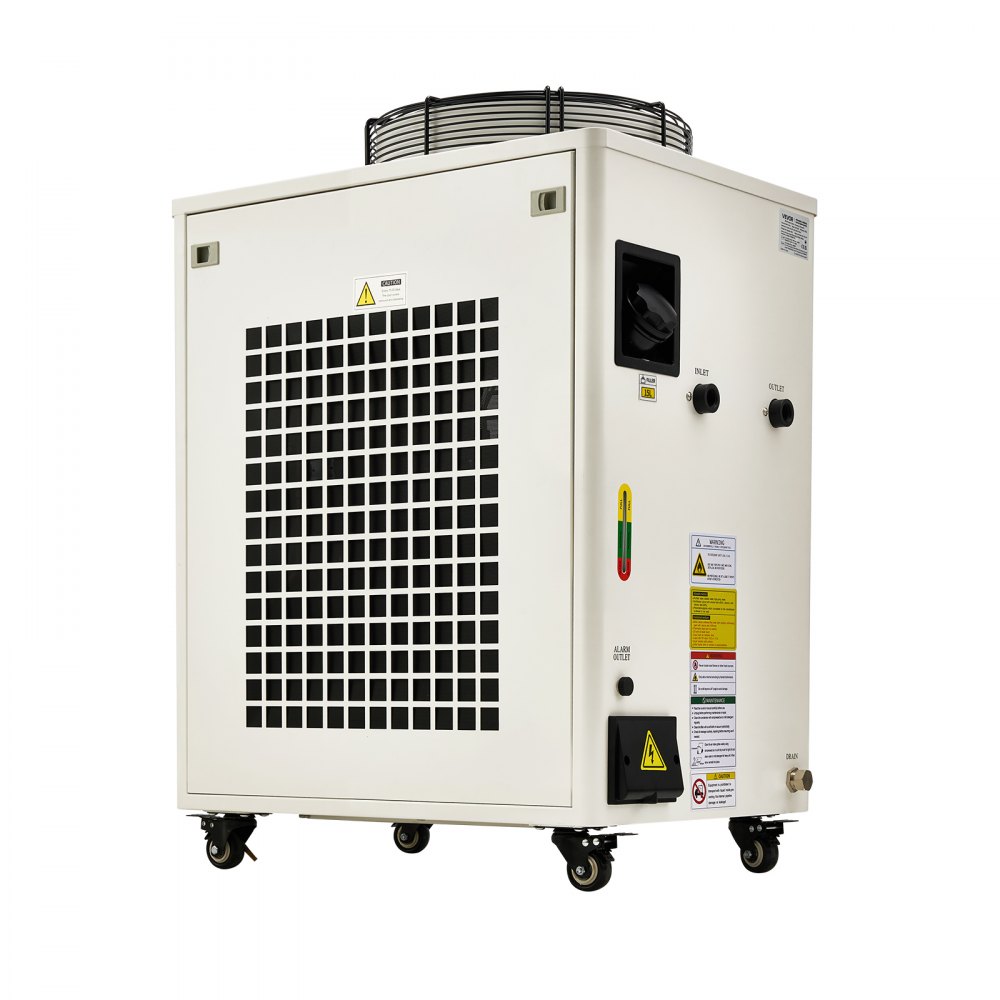 VEVOR Industrial Water Chiller, 5000W, Industrial Water Cooler Cooling System with Compressor, 15L Tank Capacity, 70 L/min Max Flow Rate, Laser Chiller, for CO2 Laser Tuber Engraving & Cutting Machine
