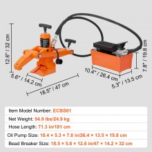 VEVOR Hydrauliczna montażownica do opon 470 x 142 x 320 mm, montażownica do opon z żelaznym uchwytem w kształcie litery T. Montażownica do opon odpowiednia do samochodów osobowych, ciężarowych, SUV-ów itp.