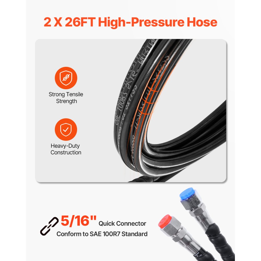 Zestaw do hydraulicznego sterowania łodzią zaburtową VEVOR o mocy 90 KM, hydrauliczny układ sterowania łodzią z kołem sterowym o długości 342,9 mm, pompą sterową, siłownikiem hydraulicznym i dwoma wężami o długości 7924,8 mm do łodzi z jednym silnikiem jednostanowiskowym