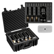 Wodoodporny futerał na 5 pistoletów VEVOR z wkładką z pianki XPE 475x415x215 mm, wodoodporny futerał na broń krótką z regulowanym wnętrzem i uchwytem do przenoszenia, na pistolet, obiektywy, aparat