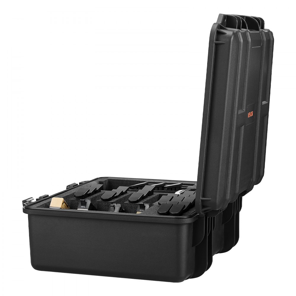 VEVOR Hard Pistol Case, Heavy Duty Hard Gun Case with XPE Foam Lining, Waterproof Pistol Storage Box with Customizable Interior & Handle for Gun, Lenses, Camera, Gear, TSA Compliant, 491x434x211 mm