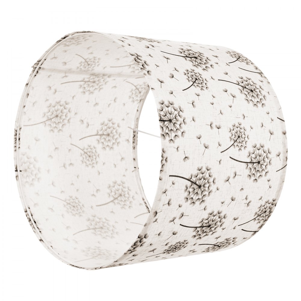 Abażur bębnowy VEVOR 33 x 33 x 25 cm (góra x dół x wysokość), 2 szt. średnich wymiennych abażurów z lnu i PVC, abażur do lamp stołowych, podłogowych i wiszących (wzór mniszka lekarskiego)