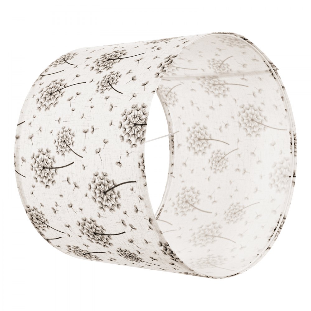 Abażur bębnowy VEVOR 33 x 33 x 25 cm (góra x dół x wysokość), 2 szt. średnich wymiennych abażurów z lnu i PVC, abażur do lamp stołowych, podłogowych i wiszących (wzór mniszka lekarskiego)