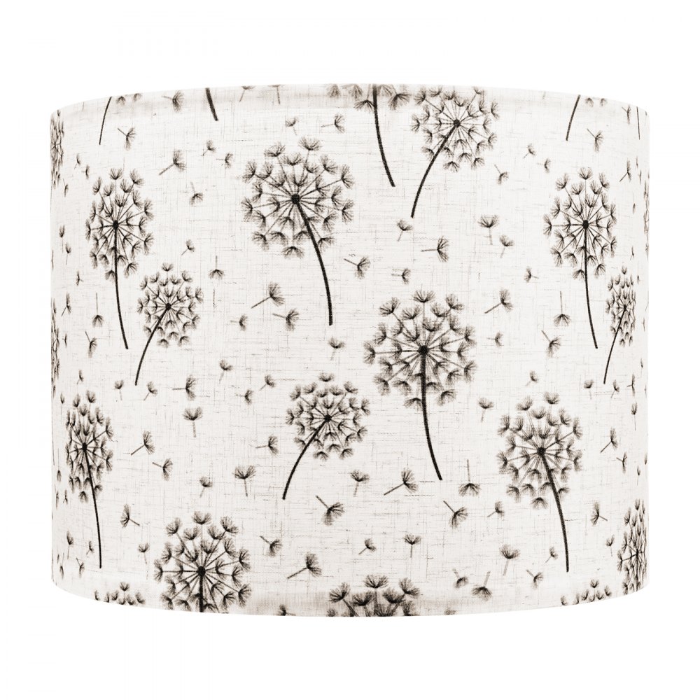 Abażur bębnowy VEVOR 33 x 33 x 25 cm (góra x dół x wysokość), 2 szt. średnich wymiennych abażurów z lnu i PVC, abażur do lamp stołowych, podłogowych i wiszących (wzór mniszka lekarskiego)