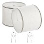 Abażur VEVOR bęben 290 x 320 x 245 mm (góra x dół x wysokość), 2 wymienne abażury lniane + abażur z PVC z harfą do lamp stołowych i wiszących (jasny len z czarną obwódką)