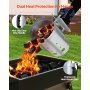 Komin do rozpalania węgla drzewnego VEVOR, komin o dużej pojemności 1,8 kg, stalowy rozpalacz do grilli węglowych i barbecue, przenośny rozpalacz węgla drzewnego i narzędzie do grillowania, srebrny