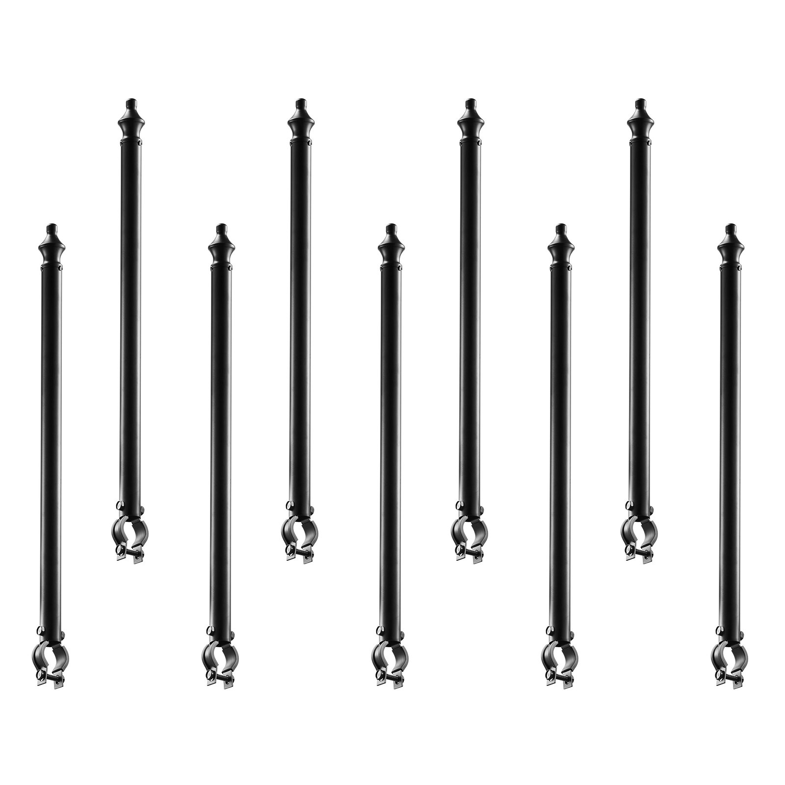 VEVOR Podnośnik ogrodzenia antypoślizgowego, 9 szt., deflektor drutu kolczastego 695 mm do górnej części ogrodzenia 3,3-3,8 mm, uchwyt Ω, uchwyt na drut kolczasty zapewniający prywatność na podwórku, w gospodarstwie lub ogrodzie