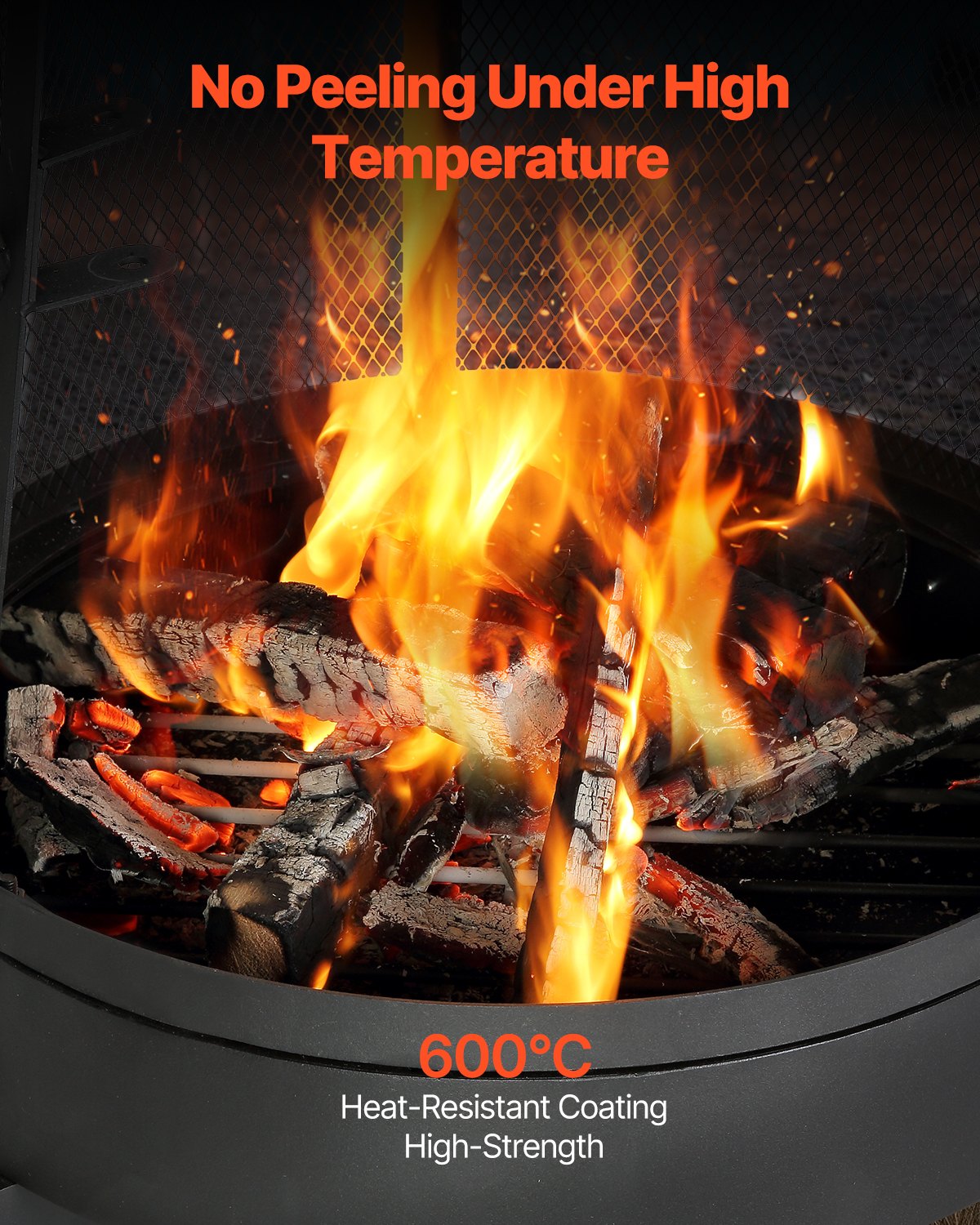 VEVOR Garden Fireplace, φ508x1495 mm Patio Heater, Conical Fireplace for Grilling & Heating, Aztec Outdoor Oven with Grill Grate, Fireplace Casing & Stainless Steel Chimney Cap, for Patio, Garden, Backyard