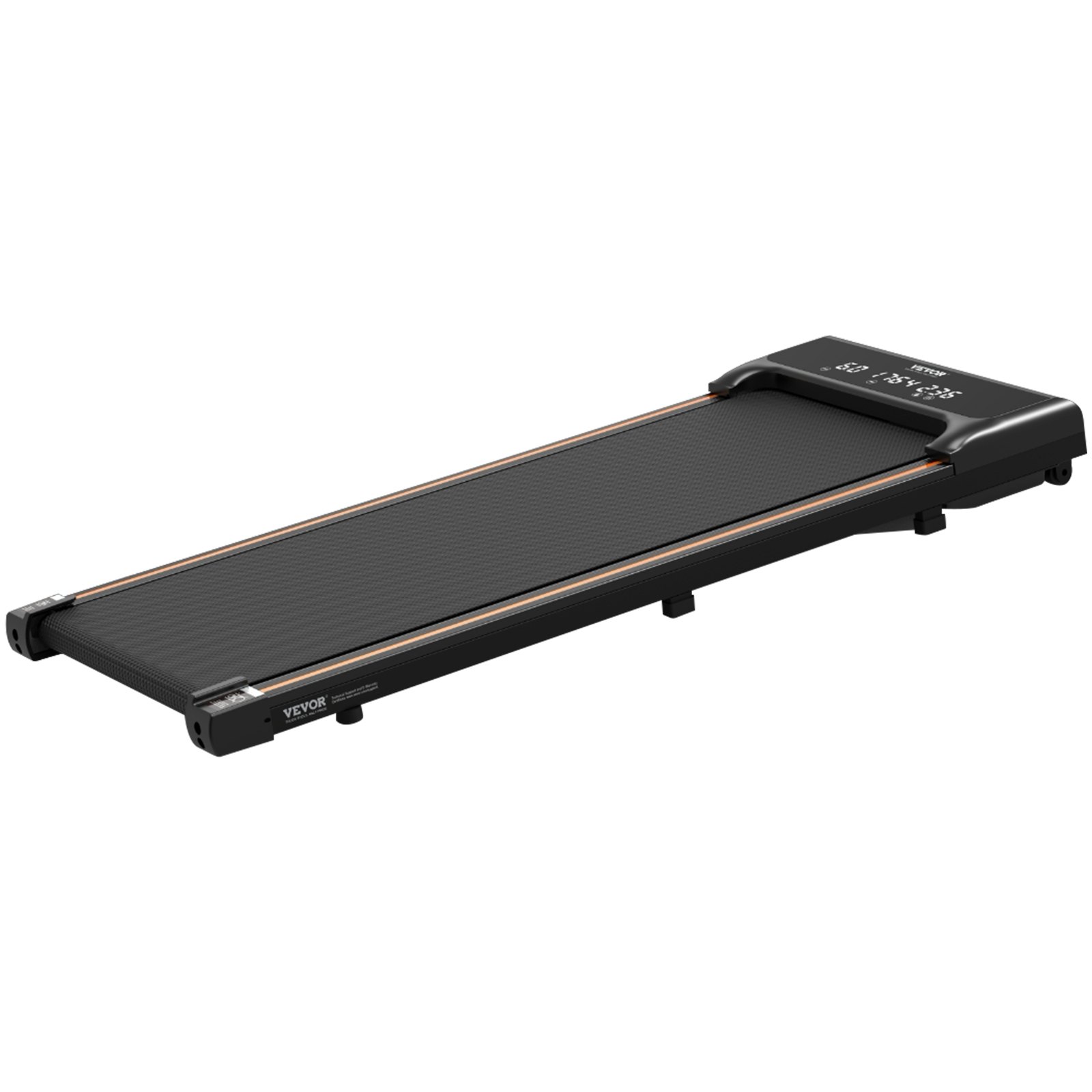 VEVOR Walking Pad Bieżnia pod biurko, bieżnia do pracy, bieżnia robocza o udźwigu 120 kg, przenośna mata o mocy 2,5 KM, pilot zdalnego sterowania, wyświetlacz LED 1-6 km/h, kolor czarny