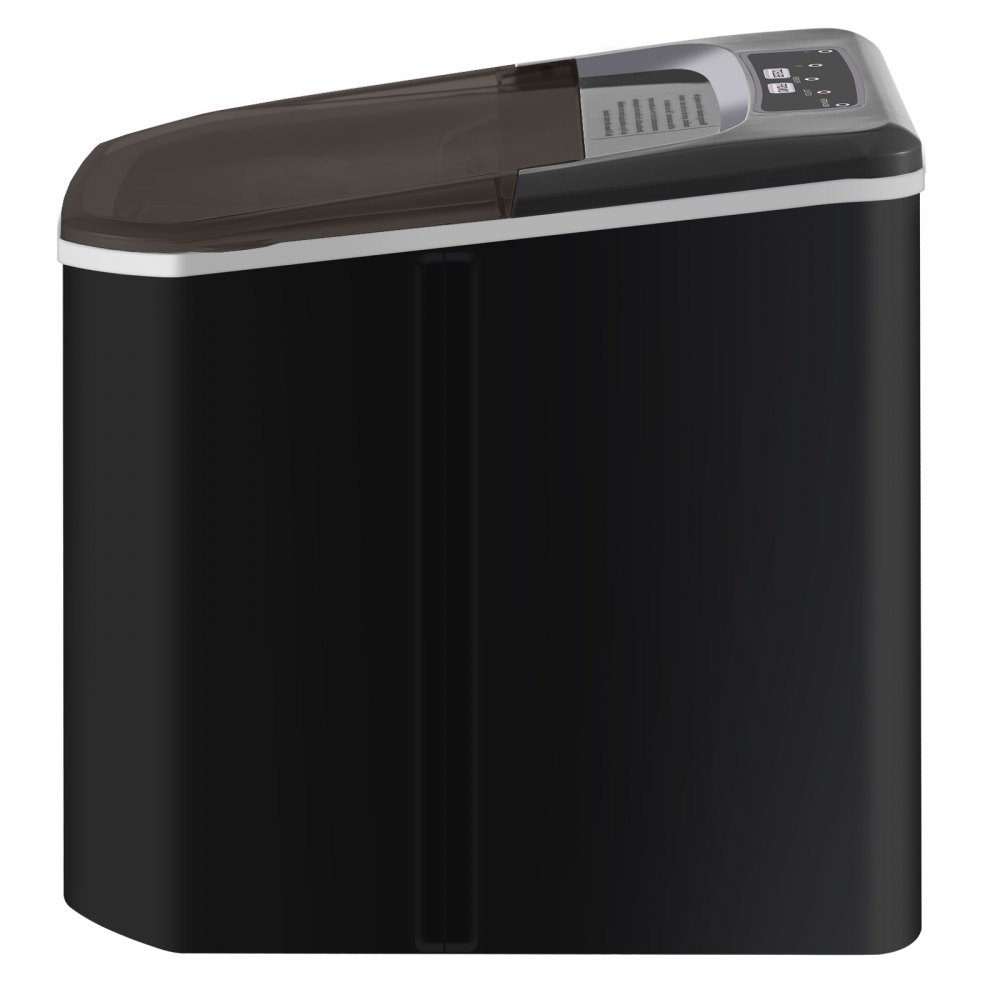 Kostkarka do lodu BuoQua 12 kg z wyświetlaczem LCD, czarna, komercyjna kostkarka do lodu