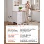 Szafka dolna VEVOR 600x475x815 mm szer. x gł. x wys., dolna szafka kuchenna z płyty wiórowej, biała, do pralni i łazienki, bez blatu, w stylu Shaker, z 3 szufladami, mechanizmem cichego zamykania i laminatem 3M